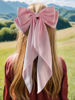 Picture of LFOUVRE Pink Hair Accessories - Bow Hair Clips, Bowknot Barrettes with Tail for Girls and Women, Floral Dots Bows, 3pcs Set