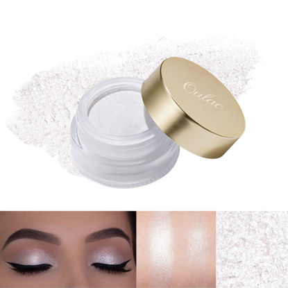 Picture of Oulac Shimmer White Cream Eyeshadow-Eyeshadow Primer| as Highlighter Waterproof & Long Lasting Glitter Eyeshadow Natural Color Eye Shadow for Women 6g (01)