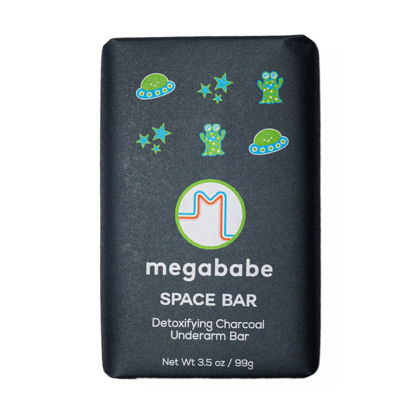 Picture of Megababe Underarm Bar Soap - Space Bar | With Detoxifying Charcoal for Odor Control | 3.5 oz