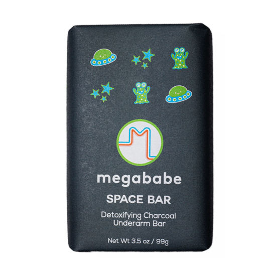 Picture of Megababe Underarm Bar Soap - Space Bar | With Detoxifying Charcoal for Odor Control | 3.5 oz