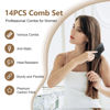 Picture of SALONSILK Women Hair Comb Set - 14PCS Wide Tooth Comb Rat Tail Combs - Styling Combs Pick for Curly - Teasing Parting Fine Comb - Professional Barber Cutting Braiding Combs Set