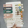 Picture of Mehayi 20 PCS Pearls and Acrylic Resin Hair Clips, Handmade Hair Barrettes, Marble Alligator bobby pins, Glitter Crystal Geometric Hairpin, Elegant Gold Hair Accessories, Gifts for Women Girls