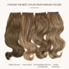 Picture of SARLA Invisible Wire Hair Extensions Short Wavy Curly Synthetic Hairpiece with 3 Clips for Women Adjustable Transparent Headband 14 Inch Sandy Brunette