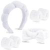 Picture of VELSCRUN 6 Pack Hairband, White Microfiber Bow Tie Spa Headband, Makeup Headband, Face Wash Headband, Skincare Headbands for Washing Face, Yoga Headband, Women Gifts
