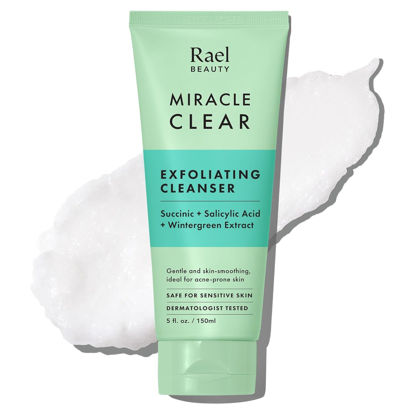 Picture of Rael Face Wash, Miracle Clear Gentle Exfoliating Cleanser - Hydrating Formula with Succinic Acid and Minerals, Cleanses and Exfoliates Acne-Prone, Oily Skin, Vegan, Korean Skin Care (5.1 fl oz)