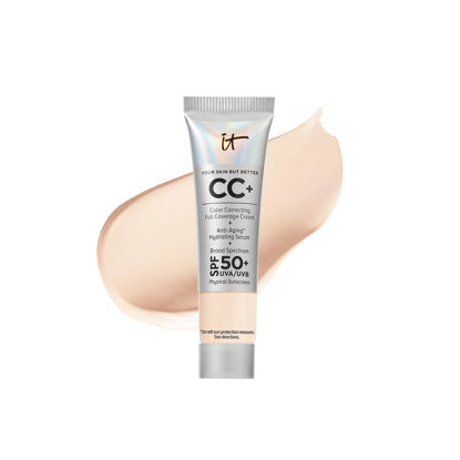 Picture of IT Cosmetics Your Skin But Better CC+ Cream Travel Size, Fair Light - Color Correcting Cream, Full-Coverage Foundation, Hydrating Serum & SPF 50+ Sunscreen - Natural Finish - 0.406 fl oz