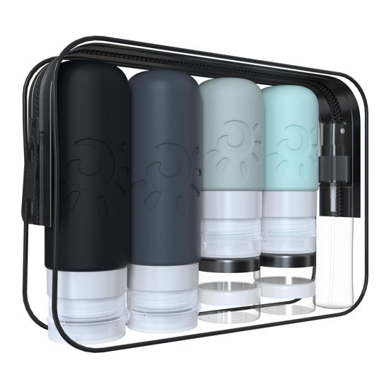 Picture of Zafit 18 Pack travel Bottles for Toiletries, TSA Approved Silicone Travel Containers Leak Proof Refillable Travel Accessories for Shampoo Conditioner Lotion Body Wash(Multicolored A)