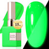 Picture of Double Rhythm Translucent Gel Polish Sheer Neutral Natural Light Milky Same Color Same Bottle 15ML Jelly UV Nail Polish Nail Art DIY at Home (Neon Glow Green-A1421)