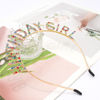 Picture of AOPRIE Hairband Birthday Tiara for Women Girls Happy Birthday Princess Crown Rhinestone Accessories, Gold Purple Colorful
