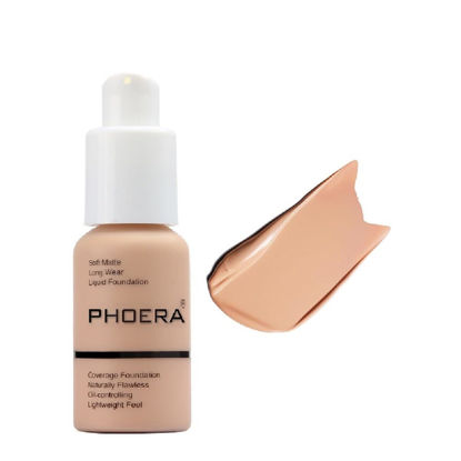 Picture of PHOERA Foundation,Flawless Soft Matte Liquid Foundation Oil Contro Concealer Waterproof Full Coverage Foundation Makeup .(1 Pcs-103# Warm Peach)