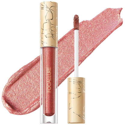 Picture of FOCALLURE Metallic Liquid Lipstick,Non Stick Cup Lip Gloss,High Impact Lip Color with Transfer-proof Wear,Long Lasting & Waterproof Lipstick Makeup for Women,Bad Romance