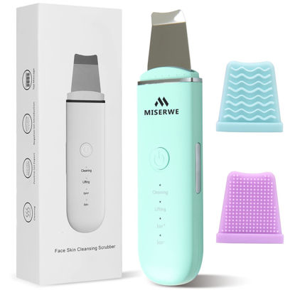 Picture of Skin Scrubber Face Skin Spatula Facial Scrubber Spatula Pore Cleaner with 4 Modes (Green)