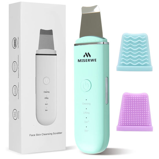 Picture of Skin Scrubber Face Skin Spatula Facial Scrubber Spatula Pore Cleaner with 4 Modes (Green)