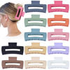 Picture of Sisiaipu 4.1 Inch Jumbo Hair Clips - 12 Pcs Colorful Square Jaw Clips for Thick Hair, Women and Girls Hair Accessories