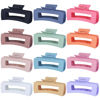 Picture of Sisiaipu 4.1 Inch Jumbo Hair Clips - 12 Pcs Colorful Square Jaw Clips for Thick Hair, Women and Girls Hair Accessories