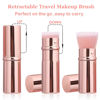 Picture of Keriloo Makeup Brush 2 Pack, Retractable Travel Kabuki Powder Foundation Makeup Brush Face Blush Brushes for Blending Liquid, Blush, Bronzer, Buffing, Sunscreen,Flawless Cosmetics