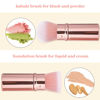 Picture of Keriloo Makeup Brush 2 Pack, Retractable Travel Kabuki Powder Foundation Makeup Brush Face Blush Brushes for Blending Liquid, Blush, Bronzer, Buffing, Sunscreen,Flawless Cosmetics