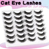 Picture of Losha Lashes Fluffy Cat Eye Lashes 14 Pairs 3D False Eyelashes Soft Crossed Eye Lashes Pack Comfortable Fake Eyelashes(614)