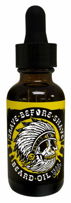 Picture of Grave Before Shave Teakwood Beard Oil 1 oz. Bottle with Dropper top Dispenser