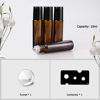 Picture of sungwoo 4 Pack Essential Oil Roller Bottles Stainless Steel, 10ml Amber Glass Roller Bottles with Caps for Travel, Perfume and Lip Gloss