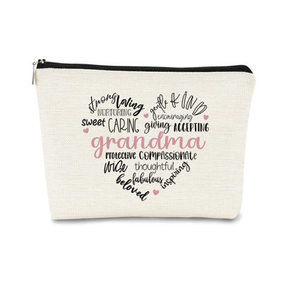 Picture of BARPERY Grandma Gifts,Grandma Gifts For Mothers Day Makeup Bag,Grandma Gift Ideas,Grandma Mothers Day Gift Ideas,Great Grandma Gift Ideas, Positive Affirmations Birthday Gift