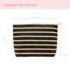 Picture of PAZIMIIK Floral Makeup Bag Large Cotton Zipper Pouch for Purse Travel Canvas Make Up Organizer for Women Cosmetic,Stripe Black
