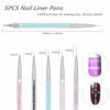 Picture of FULINJOY 5 Pcs Nail Art Liner Brushes, Dual-ended Nail Art Point Drill Drawing Brush Pen Dotting Tools Set, Nail Design Liner Brushes and Dotting Pen