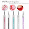 Picture of FULINJOY 5 Pcs Nail Art Liner Brushes, Dual-ended Nail Art Point Drill Drawing Brush Pen Dotting Tools Set, Nail Design Liner Brushes and Dotting Pen