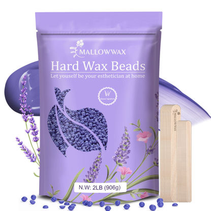 Picture of Mallowwax - Lavender - Wax Beads for Hair Removal - Natural & Hypoallergenic Formula - Stripless Refillable 2LB - Ideal for At-Home Use and Sensitive Areas