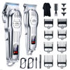 Picture of KIKIDO Hair Clippers Professional Cordless for Men, Barber Clippers for Hair Cutting Kit, Wireless LCD Display Hair Trimmers Set, Rechargeable Haircut Machine for Family (Sliver)
