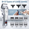 Picture of KIKIDO Hair Clippers Professional Cordless for Men, Barber Clippers for Hair Cutting Kit, Wireless LCD Display Hair Trimmers Set, Rechargeable Haircut Machine for Family (Sliver)