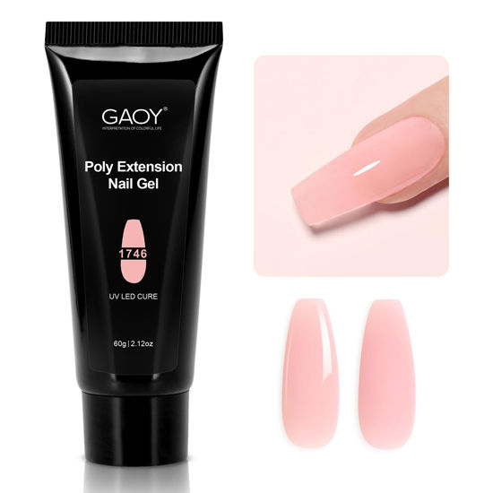 Picture of GAOY Poly Gel, 60g Nail Extension Gel, Clear Pink Builder Gel Nail Enhancement Gel for Beginner & Professional Nail Art Salon DIY at Home