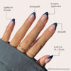 Picture of Harry Potter™ x Glamnetic Press On Nails - Ravenclaw™ | Blue Chrome French Tip Eagle Graphic Short Almond False Nails, Reusable Stick On Fake Nails with Glue | Salon Quality | 15 Sizes - 30 Nail Kit