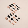 Picture of Black Press on Nails Medium Almond Fake Nails Matte False Nails Press ons with Designs French Tip Acrylic Full Cover Glue on Nails Artificial Stick on Nails for Women Manicure 24 Pcs