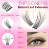 Picture of TNFVLONEINS Wispy Lash Clusters Kit 220Pcs Eyelash Extension Kit Natural Lash Extension Kit C Curl Eyelash Clusters Short Individual Lashes Clusters 3D Eyelash Clusters Kit with Remover