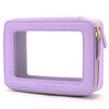 Picture of Aveniee Clear Makeup Bag for Women, Clear Cosmetic Case Travel Toiletry Bag, Heavy Duty Makeup Organizer Car Bag with Clear Windows & Gold Zippers(Lilac)