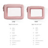 Picture of Aveniee Clear Makeup Bag Organizer, Portable Travel Toiletry Cosmetic Bag Case for Women, Heavy Duty Vegan Leather Make Up Pouch Car Bag for Essentials 2pcs(Middle & Large) - Pink