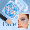 Picture of Teenitor Body and Face Glitter, Blue Body Glitter, Hair Glitter Gel, 6 Shapes Festival Makeup Glitter Gel for Face, Body, Hair, Glitter for Body Makeup