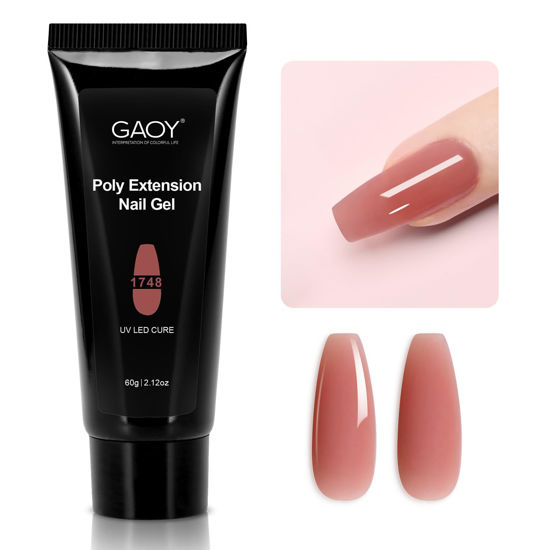 Picture of GAOY Poly Gel, 60g Nail Extension Gel, Pink Maroon Builder Gel Nail Enhancement Gel for Beginner & Professional Nail Art Salon DIY at Home