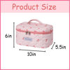 Picture of uekeboag Large Travel Quilted Makeup Bag for Women, Floral Cotton Cosmetic Bag, Coquette Aesthetic Floral Toiletry Organizer Bag(11Checker Pink Bow