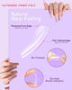Picture of MORGLES 500 Pcs Clear Acrylic Nail Tips Square Full Cover with Nail Clipper Files and Glues Cuticle Fork for Home DIY with Box