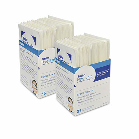 Picture of Bruder Hygienic Eyelid Sheets Micro Fine Individually Wrapped Untreated Sheets 35 Count Box (Pack of 2)