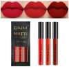 Picture of evpct DNM 3Pcs Dark Ruby Red Matte Liquid Lipstick Lip Stain Lipgloss sets for Women 24 Hour Red Matte Lipstick Long Lasting Smudge Proof