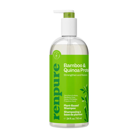 Picture of RENPURE Bamboo & Quinoa Shampoo, Plant-Based - Restores, Hydrates & Strengthens For Healthier Hair - For Weak, Dull & Damaged Hair - Bamboo Extract & Quinoa Protein - 24 Fl Oz