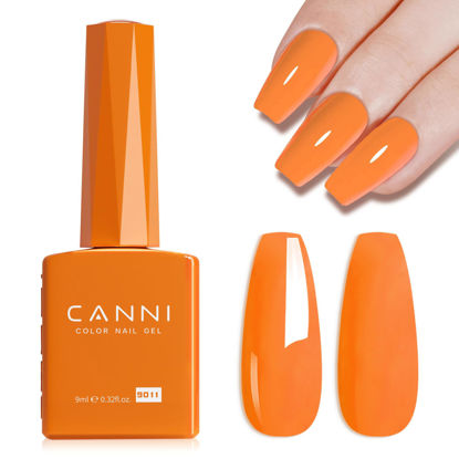 Picture of CANNI Orange Gel Polish, 1Pcs Bright Orange Gel Polish Light Orange Color Gel Polish Nail High Gloss Soak Off U V Gel Nail French Nail Manicure Salon DIY