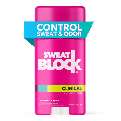 Picture of SweatBlock Deodorant for Women | Clinical Antiperspirant, 48 Hour Sweat & Odor Protection, Coconut & Vanilla