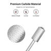 Picture of MelodySusie Safety Nail Drill Bits, 3/32'' Smooth Round Top Large Barrel Carbide Bits, Suitable for Manicure Pedicure Cuticle Gel Polishing, Beginners Bits, Silver, Series Bit-S, Fine