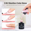 Picture of Beetles Pink Color Base Gel Nail Polish 1 Pcs 15ml Nude Gel Polish Pink Nail Polish Color Base Gel 3 in 1 Pastel Builder Base for Nails Base Coat Nail Strengthener Soak Off Nail Art