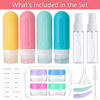 Picture of 16pack Travel Bottles for Toiletries, TSA Approved LeakProof Squeezable Silicone Toiletry Containers for Shampoo, Conditioner, 3oz Portable Refillable Traveling Size Liquid Containers (16Pcs/Colorful)