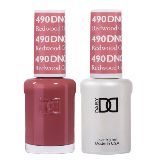 Picture of DND Gel Polish Set - 1 each of Red Gel Polish and Red Nail Polish, 490 Redwood City, 0.5 Fl Oz